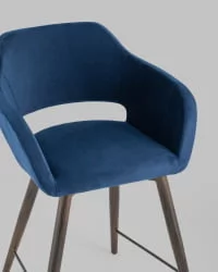 Стул полубарный Саймон ПЛ велюр Темно-синий