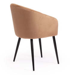 Кресло LA FONTAIN (mod. 004) вельвет/металл, 60 х 57 х 84 см , коричневый (HLR11)/черный