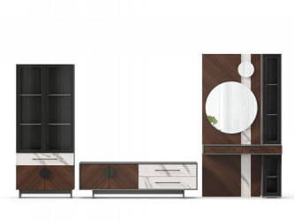 Набор мебели для гостиной Вилена №6 Серый/Орех/Монте белый