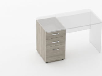 Тумба встраиваемая в стол на 3 ящика Глассй 3.12.14 Дуб сантана светлый / Glassy