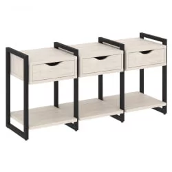 Тумба на регулируемых опорах наборная. Вариант №4 LOFT VR.L-TN-4.O Металл черный Денвер светлый