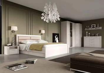 Кровать подъемная 1600 Элана №2 Бодега Белая/Сандал матовый Белый