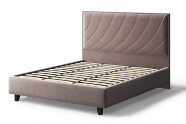Кровать СОФИЯ 2000*1800мм (на опорах), велюр Бренди лайт 05 (кофе), (б/основания, б/матраса)