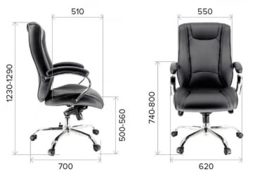 Кресло руководителя King M экокожа Черный
