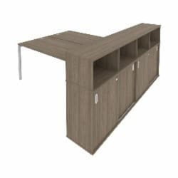 Рабочая станция с опорным шкафом-купе Метал Сйстем Б.РС-СШК-4.5 Вяз/Серый / Metal System