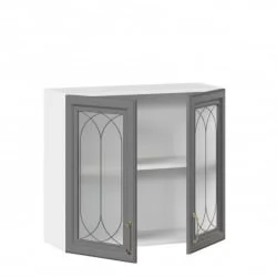 Шкаф кухонный 800 со стеклом Джелатто ЛД 241.360.000.107 Белый Оникс серый