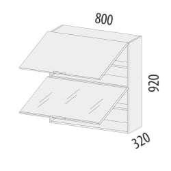 Шкаф-витрина кухонный (с системой плавного закрывания) Бостон 104.09