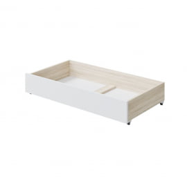 Кровать Лори 1600*2000 мм, с ортопедическим основанием и ящиками, дуб сонома светлый/белый