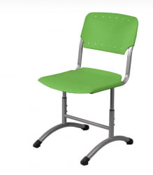 Стул ученический регулируемый (рост 5-7) 460х530 мм Пластик Салатовый РАЛ 6038/Металл Серый / RAL