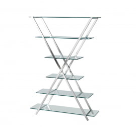 Стеллаж Гейт прозрачное стекло сталь Серебро