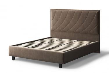 Кровать СОФИЯ 2000*1800мм (на опорах), велюр Бренди лайт 29 (коричневый), (б/основания, б/матраса)