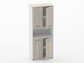 Шкаф 4 широкий закрытый с нишей Дека 10.19.121 Дуб Сантана светлый/Белый / Deka