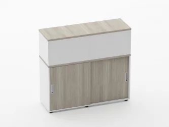 Тумба комбинированная высокая для рабочего модуля Дека 9.04.125 Дуб Сантана светлый/Белый / Deka
