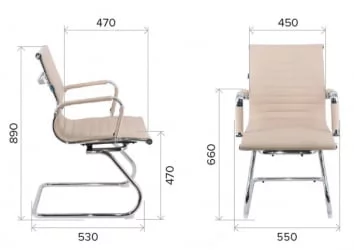 Кресло для посетителей Leo CF экокожа Черный