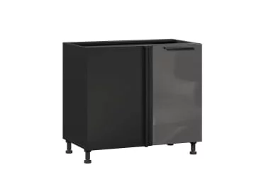 Тумба кухонная угловая 1000 Герда ЛД 279.210.000.082 Чёрный/Антрацит глянец