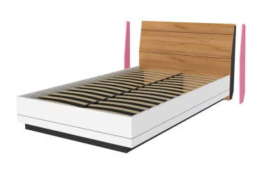 Кровать 1200 Урбан ЛД 528.020.000 Дуб золотой/Чёрный/Белый/Розовый