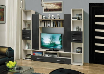 Набор мебели для гостиной Грация 2 МДФ глянец Каштан Львов/Серый