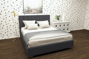 Кровать 90 на 200 Терра с ортопедическим основанием Цвет фасада: Светло серый; Материал фасада: Металл/Велюр; Спальное место: 900х2000 мм