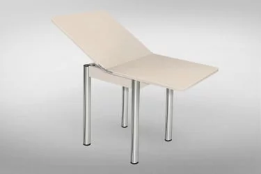 Стол обеденный Ломберный с ящ ХРОМ 1 кат 1640 1907 песок беж ЛДСП белый