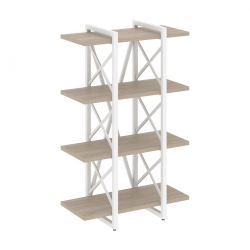 Стеллаж на регулируемых опорах - 4 полки LOFT VR.L-MST.O-4.4V Металл белый Дуб Аттик
