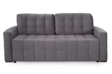Серый диван из велюра Бремен 1 Стандарт Альба темно-серый