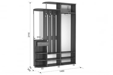 Прихожая Барселона-2 ПР-0017 белый рамух / PR-0017