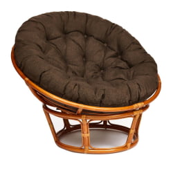 Кресло PAPASAN 23/01 W /с подушкой/ диаметр подушки 125 см, 115х101х104 см, Cognac (коньяк), ткань Коричневый, 3М7-147