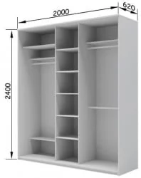 Шкаф-купе Хит-24-20-111 Дуб млечный