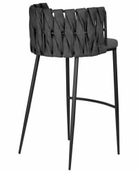 Стул барный ДОБРИН АМЕЛИА (серая ткань (Ф-48), темно-серый винтажный ПУ (МФ-12)) / DOBRIN AMELIA (F-48), PU (MF-12))