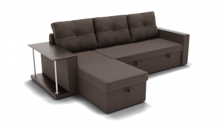 Диван Атланта (ЗР) Цвет фасада: Коричневый; Тип: Левый/правый; Материал фасада: Металл/Велюр