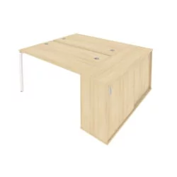 Рабочая станция с опорным шкафом-купе Метал Сйстем Б.РС-СШК-1.3 Акация/Белый / Metal System