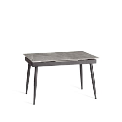 Стол обеденный Balmoral / Балморал столешница керамика (глянцевая) / опоры металл, серый/черный, (120+40)х80х75 см