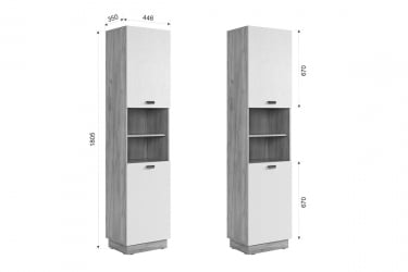 Шкаф комбинированный Моди MGM-01 дуб крафт золотой/белое дерево