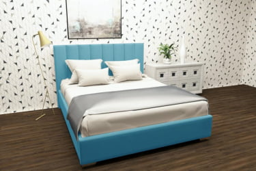 Кровать 90 на 200 Терра с подъемным механизмом Цвет фасада: Бирюзовый; Материал фасада: Металл/Велюр; Спальное место: 900х2000 мм