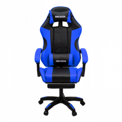 Геймерское кресло 1209-1 KINGQUEEN, цвет черный/синий, 1209-1-black-blue-mass