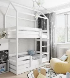 Кровать-домик RooRoom кд-77Р с ящиками Розовый