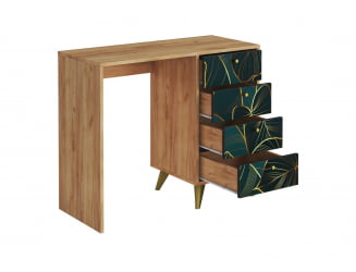 Стол письменный с тумбой Фьюжн СП-006 дуб крафт золотой/TROPICAL
