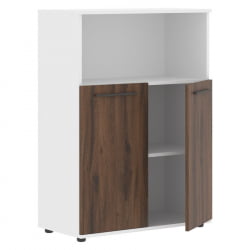 Шкаф с глухими малыми дверьми ЕДИС ЕМCС 85.3 Дуб Денвер темный Мокко Белый / EDIS EMCS