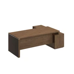 Угловой письменный стол с тумбой VELAR ВЛ 138 ДТ Дуб табачный
