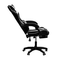 Геймерское кресло 088 цвет черный/белый с массажем 088-black-white-mass