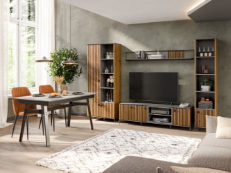 Гостиная Элиот №3 Оникс Серый/Орех фактурный Гостиная Элиот №3 Оникс Серый/Орех фактурный