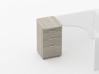 Тумба приставная на 3 ящика Глассй 3.10.15 Дуб сантана светлый / Glassy