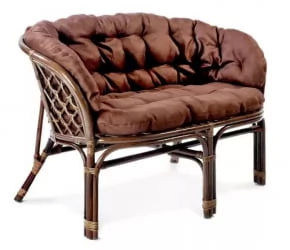 Диван Багама 2х местный, подушки светлые или коричневые полные Bahama8 миндаль матовый