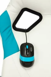 Геймерское кресло Бюрократ ZOMBIE RUNNER Белый-голубой