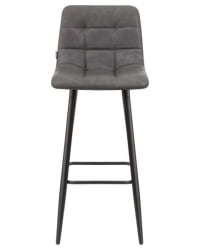 Стул барный ДОБРИН НИCОЛЕ (черные матовые ножки, серая антрацитовая винтажная экокожа (РУ-08)) 2 шт / DOBRIN NICOLE (RU-08))