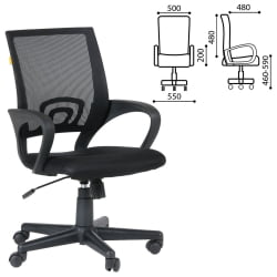 Компьютерное кресло CH 696 с подлокотниками Черное