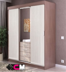 Шкаф-купе Лидер 3 Ясень шимо темный-светлый