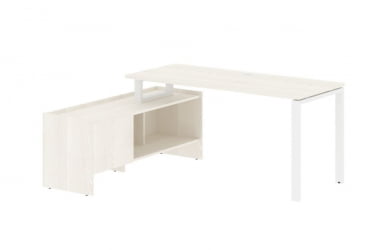 Стол с тумбой ЕДИС ЕУCТ 17614 Ясень Траун Белый / EDIS EUCT