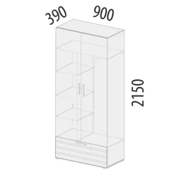 Шкаф для одежды с полками и штангой Денвер 401.02