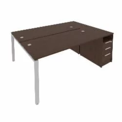 Рабочая станция с опорной тумбой Метал Сйстем Б.РС-СТП-2.4 Венге/Серый / Metal System